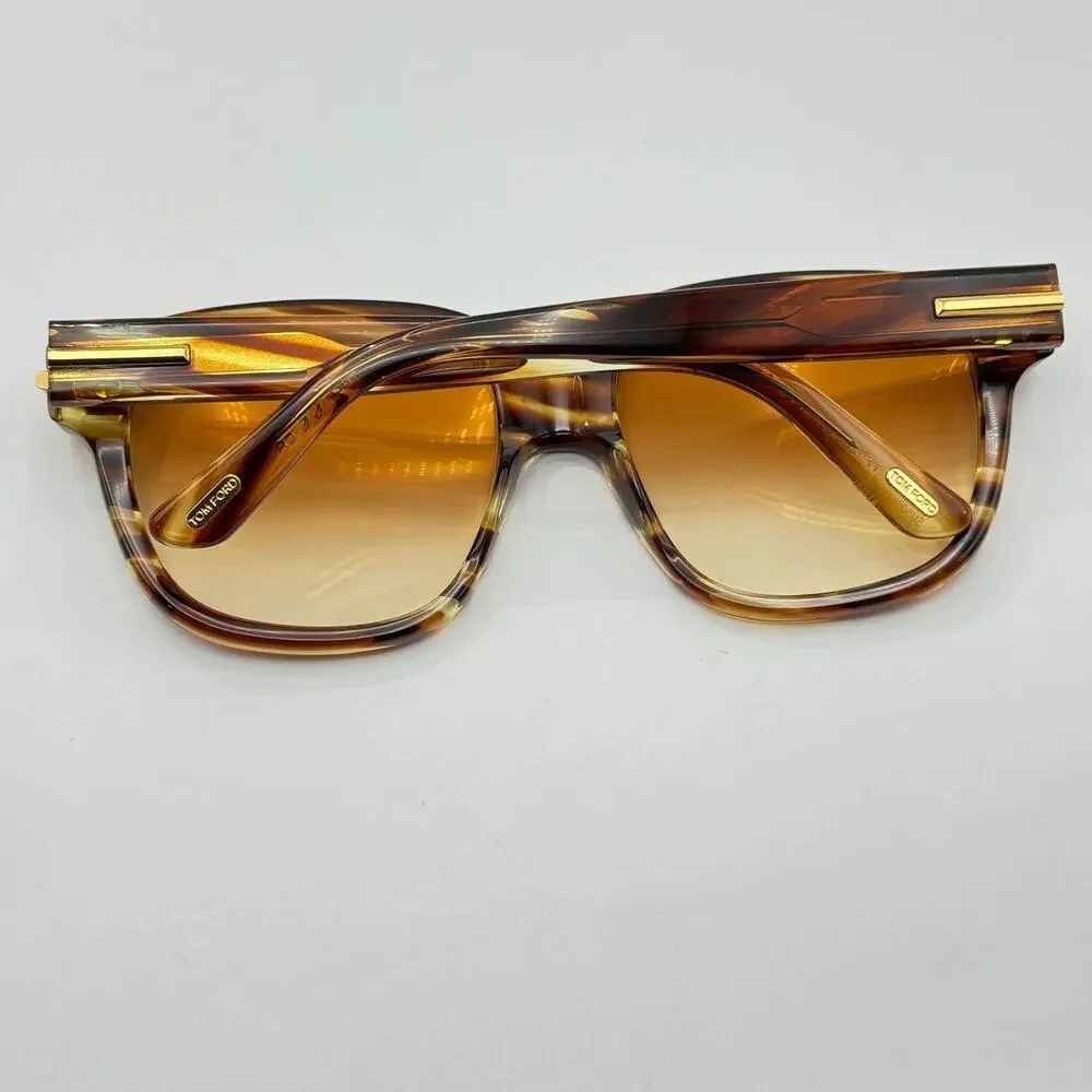 Tom Ford Sunglasses Icon FT1236 55F Havana Square Frame Brown Gradient Lens 58mm